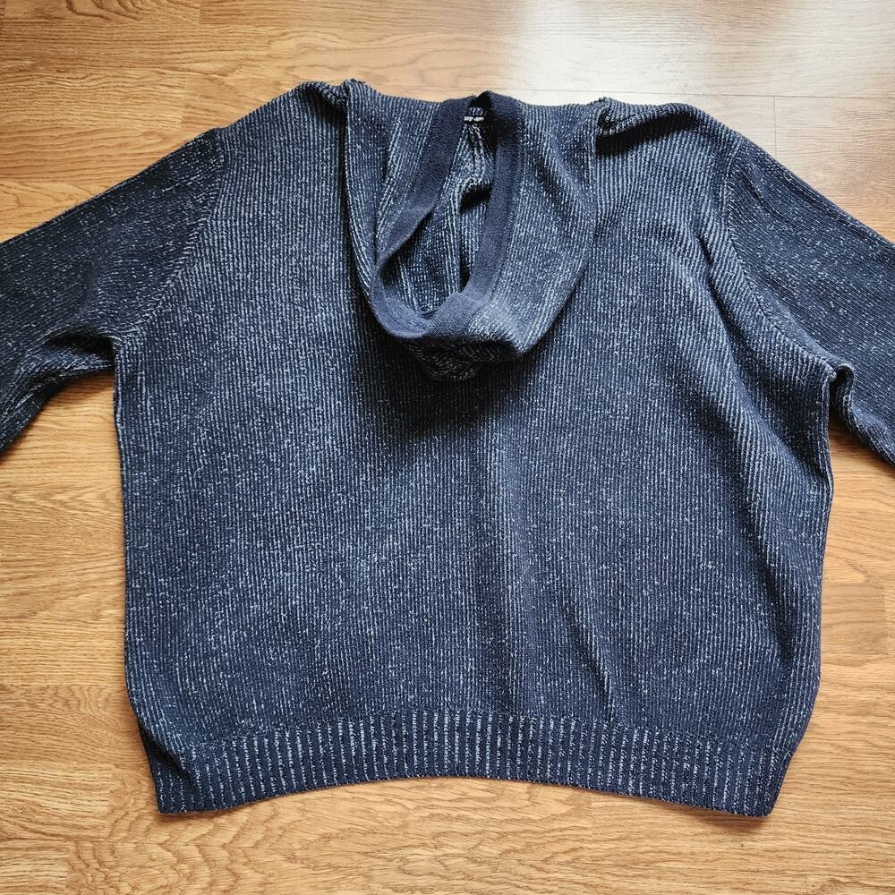 DKNY Jeans Hooded Sweater Mens Size 3XL Dark Blue Knit Pullover Heavy Warm - Picture 9 of 12